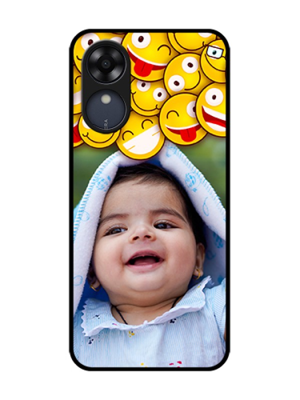 Custom Oppo A17k Custom Metal Phone Case - With Smiley Emoji Design