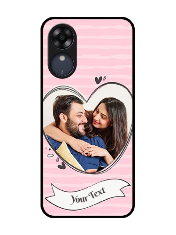 Custom Oppo A17k Custom Metal Phone Case - Vintage Heart Design