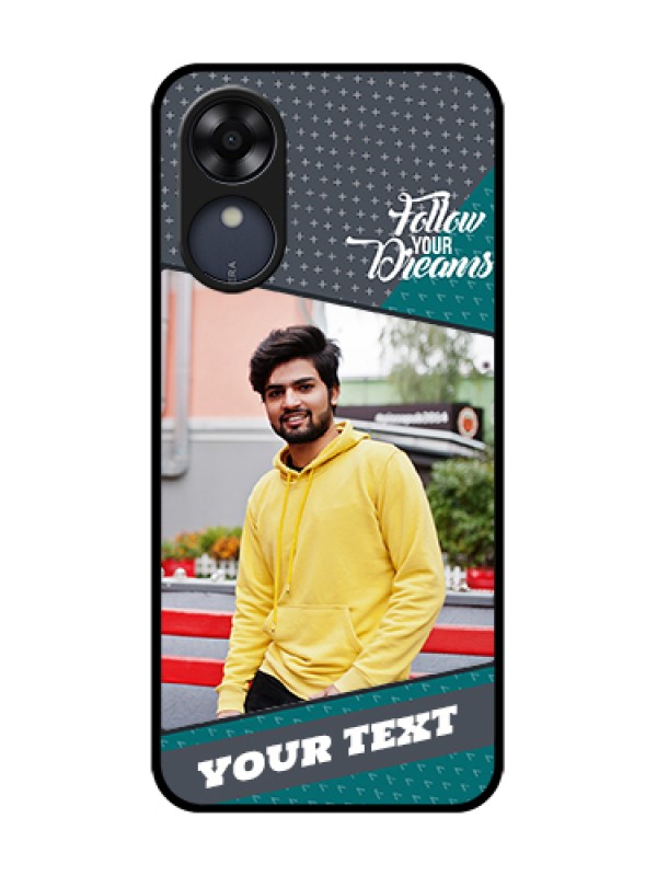 Custom Oppo A17k Custom Metal Phone Case - Background Pattern Design With Quote