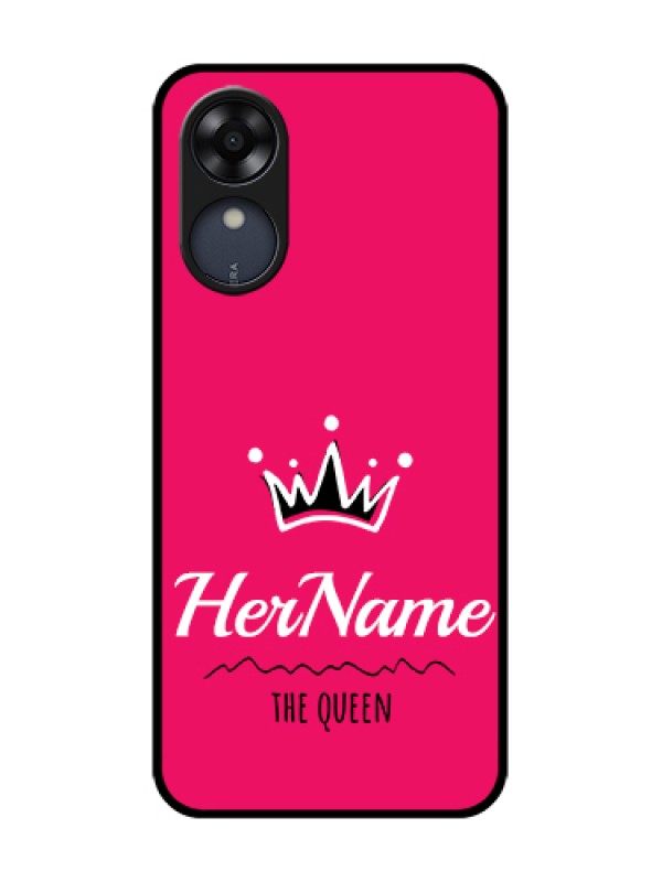 Custom Oppo A17k Custom Metal Phone Case - Queen With Name Design