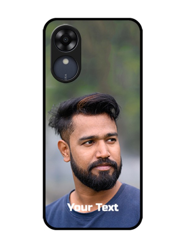 Custom Oppo A17k Custom Metal Phone Case - Photo With Text Design