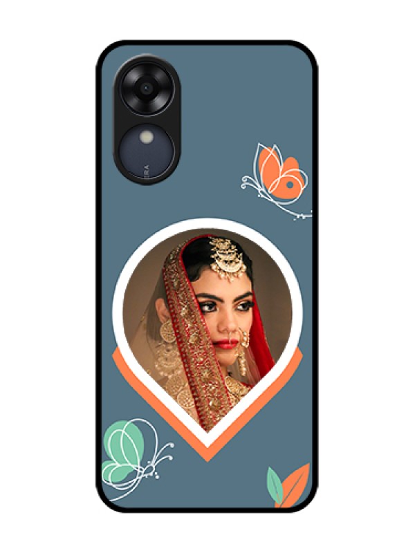 Custom Oppo A17k Custom Metal Phone Case - Droplet Butterflies Design