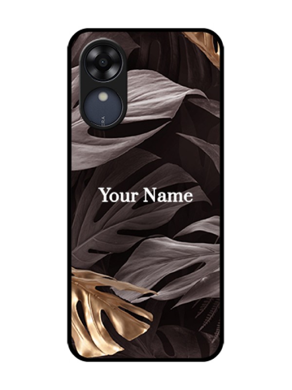 Custom Oppo A17k Custom Metal Phone Case - Wild Leaves Digital Paint Design