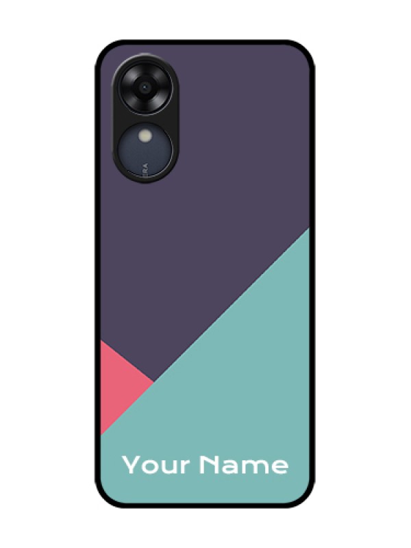 Custom Oppo A17k Custom Metal Phone Case - Tri Color Abstract Design