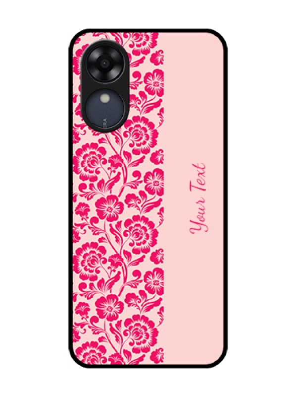 Custom Oppo A17k Custom Metal Phone Case - Attractive Floral Pattern Design