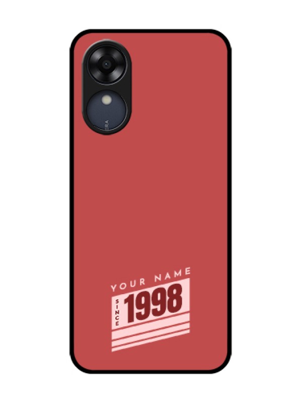 Custom Oppo A17k Custom Metal Phone Case - Red Custom Year Of Birth Design