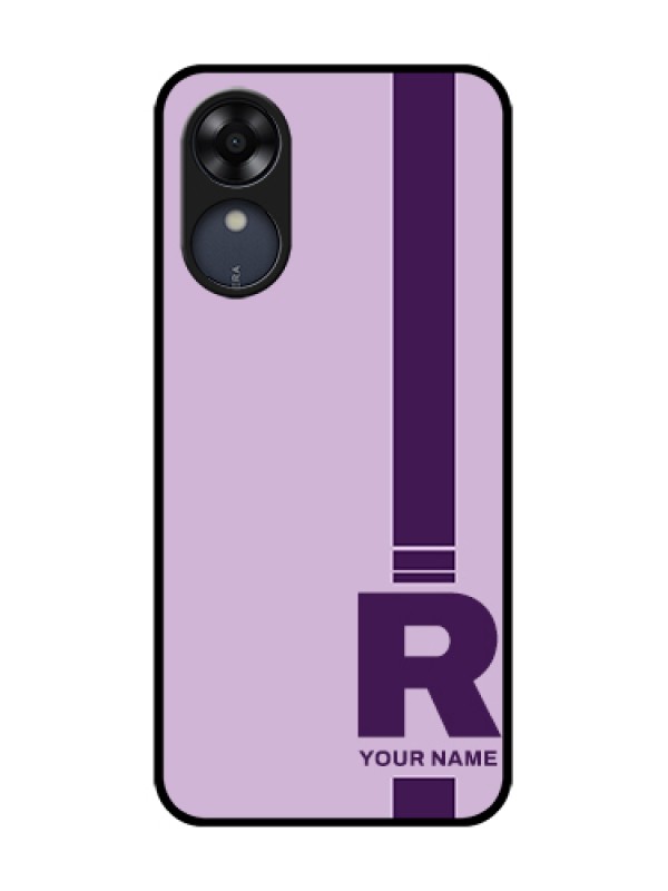 Custom Oppo A17k Custom Metal Phone Case - Simple Dual Tone Stripe With Name Design