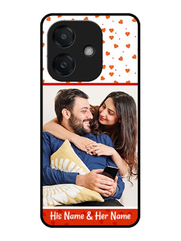 Custom Oppo A3 5G Custom Metal Phone Case - Orange Love Symbol Design