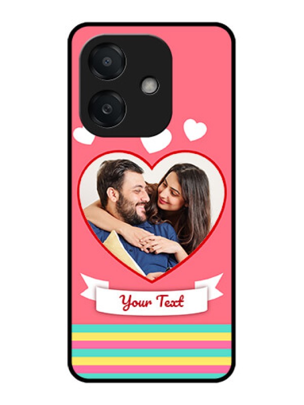 Custom Oppo A3 5G Custom Metal Phone Case - Love Shapes Doodle Design