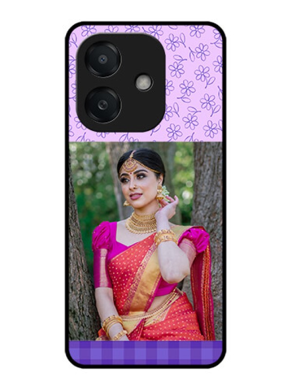 Custom Oppo A3 5G Custom Metal Phone Case - Purple Floral Design