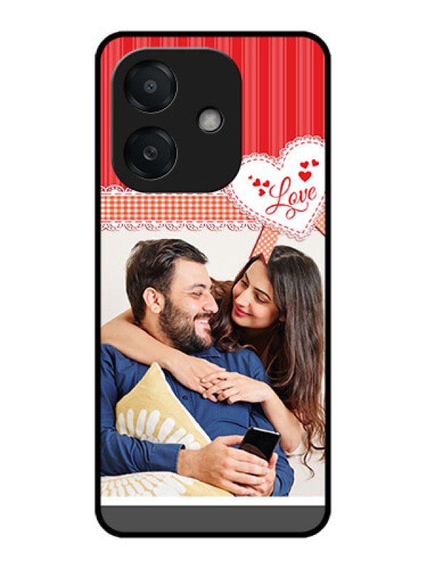 Custom Oppo A3 5G Custom Metal Phone Case - Red Love Pattern Design
