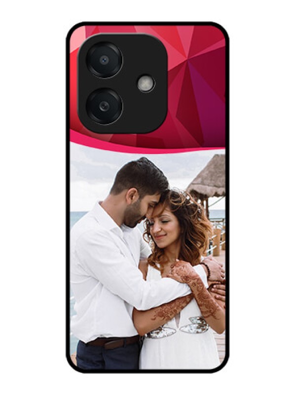 Custom Oppo A3 5G Custom Metal Phone Case - Red Abstract Design