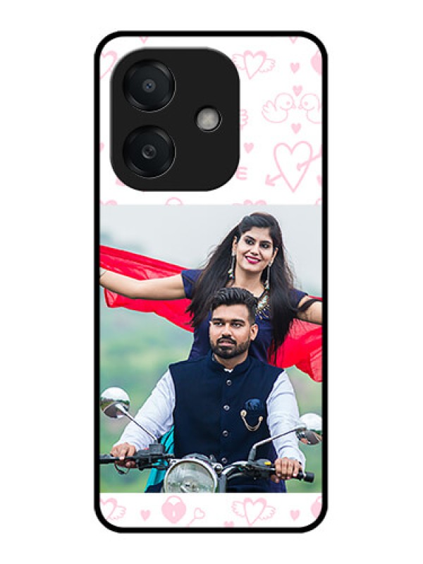 Custom Oppo A3 5G Custom Metal Phone Case - Pink Flying Heart Design