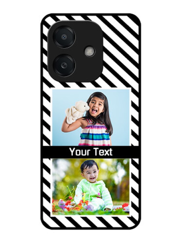 Custom Oppo A3 5G Custom Metal Phone Case - Black And White Stripes Design