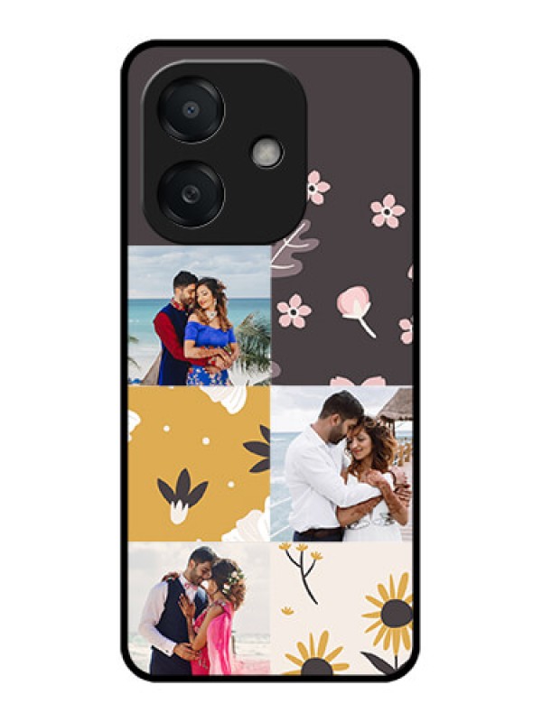 Custom Oppo A3 5G Custom Metal Phone Case - 3 Images With Floral Design
