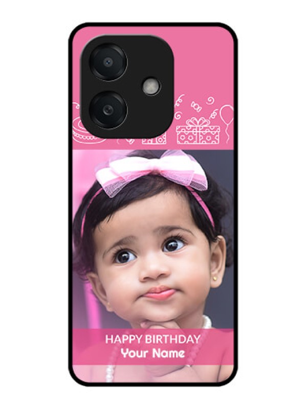 Custom Oppo A3 5G Custom Metal Phone Case - With Birthday Line Art Design