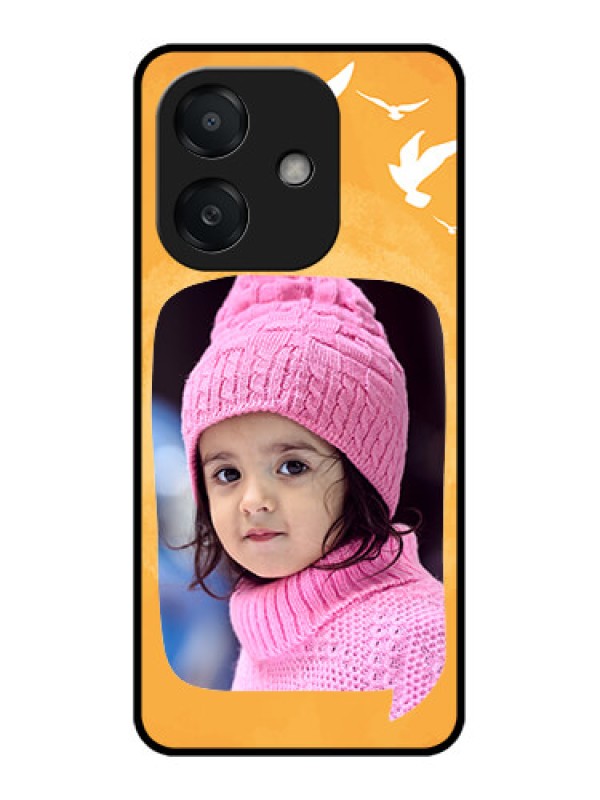 Custom Oppo A3 5G Custom Metal Phone Case - Water Color Design With Bird Icons