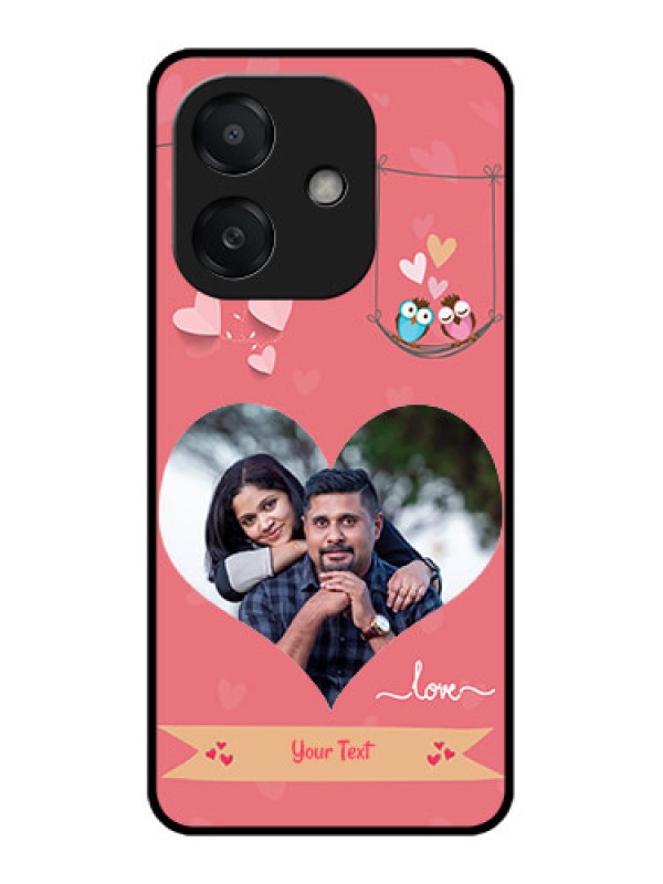 Custom Oppo A3 5G Custom Metal Phone Case - Peach Color Love Design