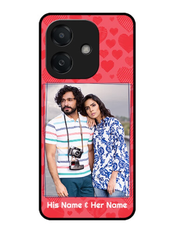 Custom Oppo A3 5G Custom Metal Phone Case - With Red Heart Symbols Design