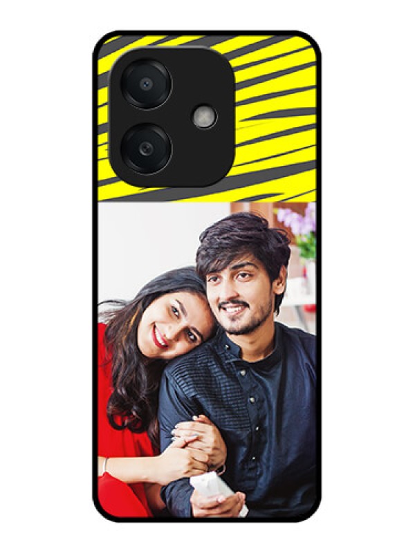 Custom Oppo A3 5G Custom Metal Phone Case - Yellow Abstract Design