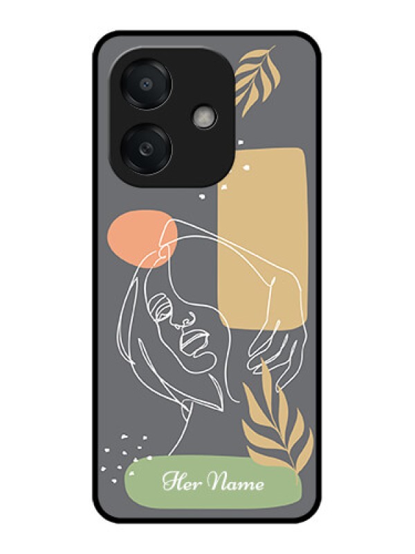 Custom Oppo A3 5G Custom Metal Phone Case - Gazing Woman Line Art Design