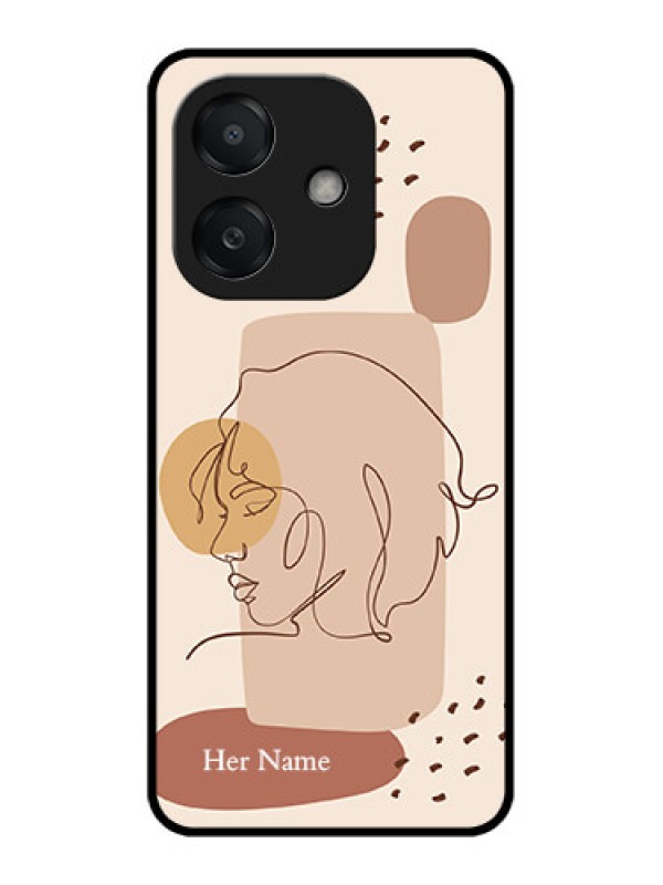 Custom Oppo A3 5G Custom Metal Phone Case - Calm Woman Line Art Design