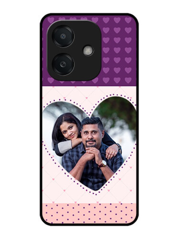 Custom Oppo A3X 5G Custom Metal Phone CaseViolet Love Dots Design