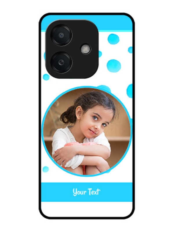 Custom Oppo A3X 5G Custom Metal Phone CaseBlue Bubbles Pattern Design