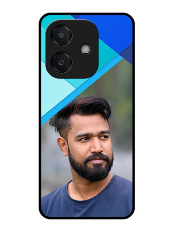 Custom Oppo A3X 5G Custom Metal Phone CaseBlue Pattern Design