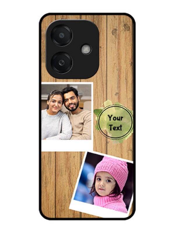 Custom Oppo A3X 5G Custom Metal Phone CaseWooden Texture Design