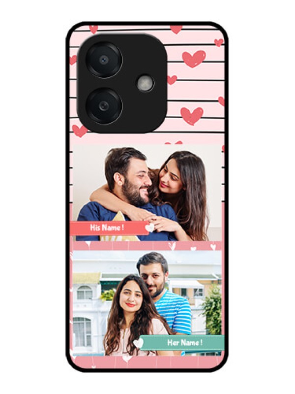 Custom Oppo A3X 5G Custom Metal Phone CasePhoto With Heart Design