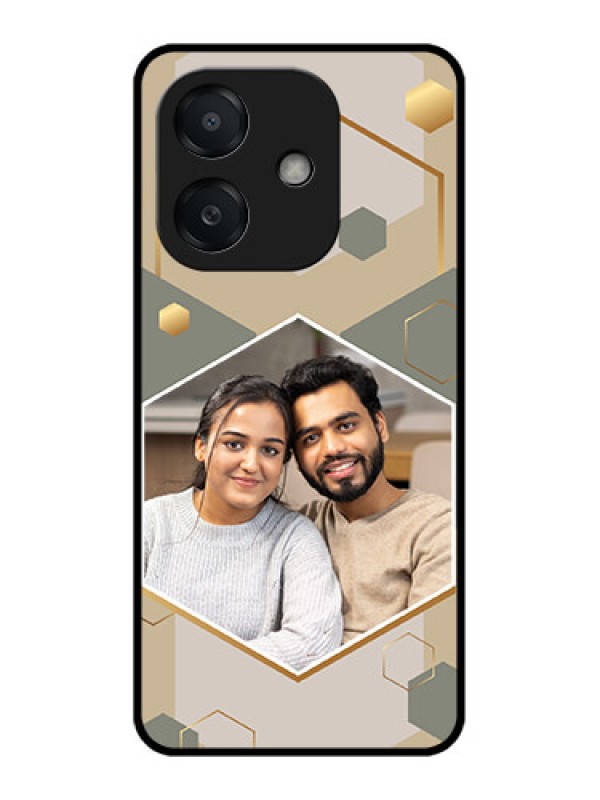 Custom Oppo A3X 5G Custom Metal Phone CaseStylish Hexagon Pattern Design