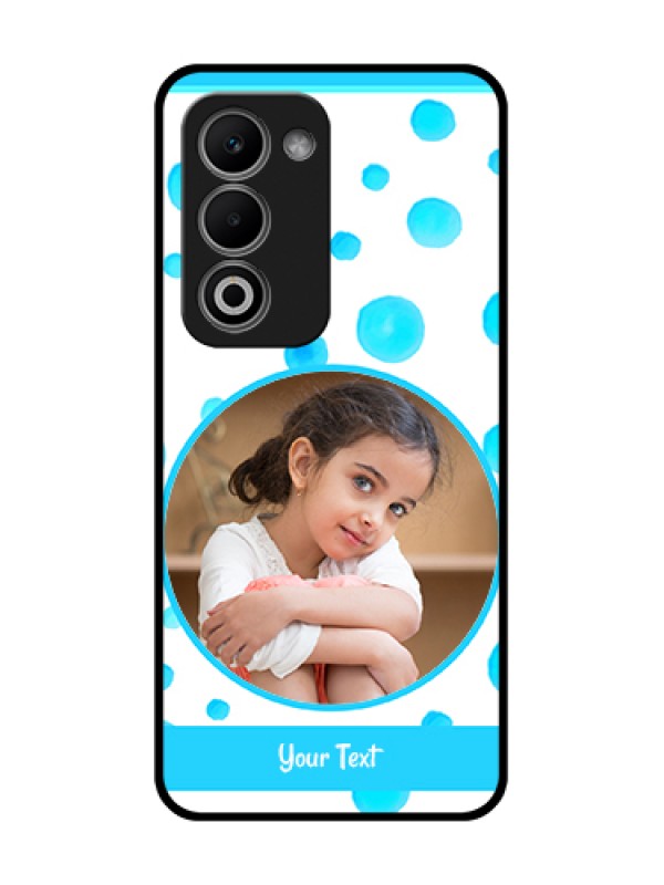 Custom Oppo A5 5G Custom Metal Phone Case - Blue Bubbles Pattern Design