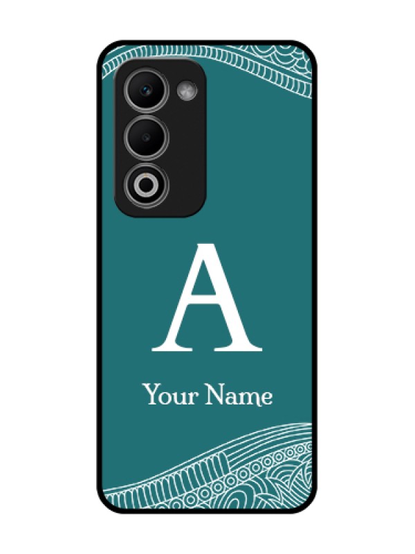 Custom Oppo A5 5G Custom Metal Phone Case - Line Art Pattern With Custom Name Design