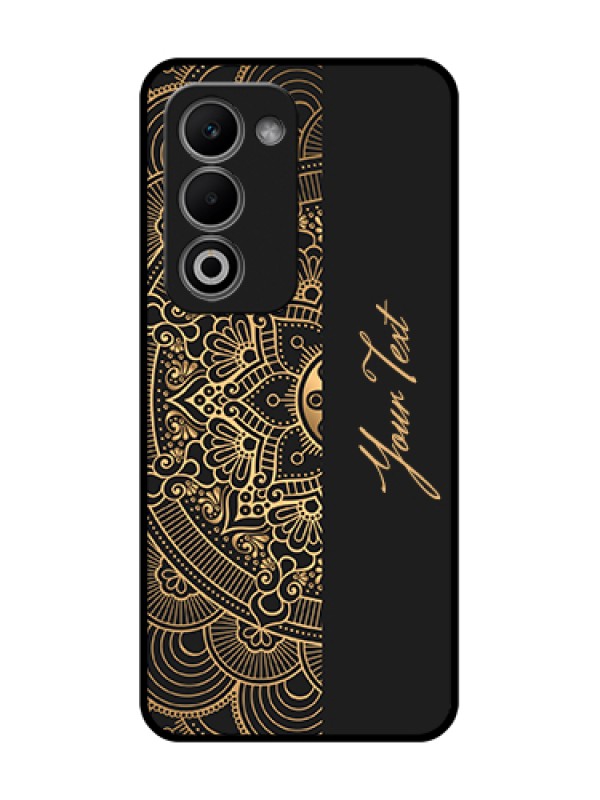Custom Oppo A5 5G Custom Metal Phone Case - Mandala Art With Custom Text Design
