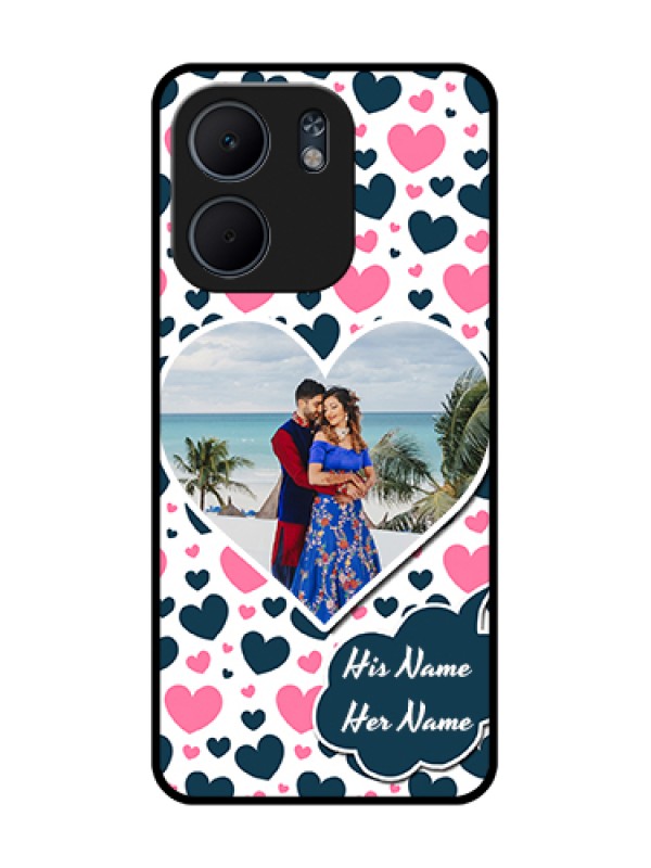 Custom Oppo A5X 4G Custom Metal Phone Case - Pink & Blue Heart Design
