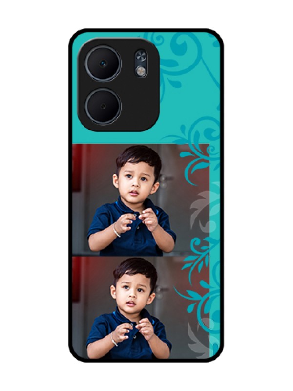 Custom Oppo A5X 4G Custom Metal Phone Case - With Photo And Green Floral Design