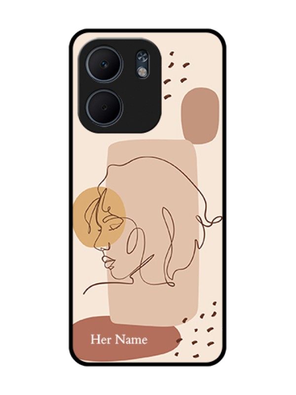 Custom Oppo A5X 4G Custom Metal Phone Case - Calm Woman Line Art Design
