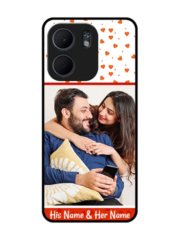 Custom Oppo A5X 5G Custom Metal Phone Case - Orange Love Symbol Design