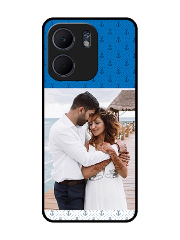 Custom Oppo A5X 5G Custom Metal Phone Case - Blue Anchors Design