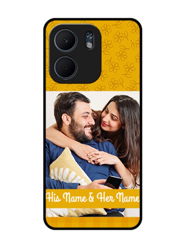 Custom Oppo A5X 5G Custom Metal Phone Case - Yellow Floral Design