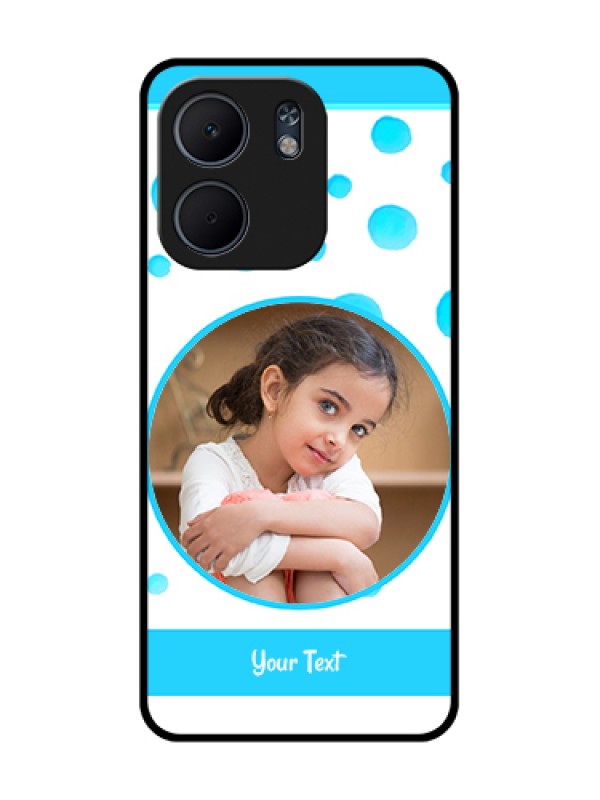 Custom Oppo A5X 5G Custom Metal Phone Case - Blue Bubbles Pattern Design