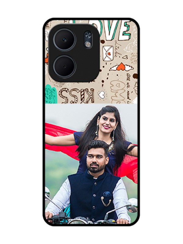 Custom Oppo A5X 5G Custom Metal Phone Case - Love Doodle Pattern