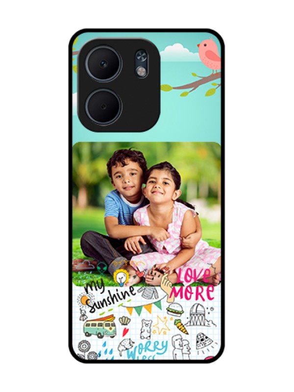 Custom Oppo A5X 5G Custom Metal Phone Case - Doodle Love Design