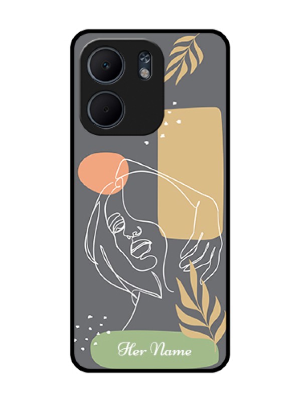 Custom Oppo A5X 5G Custom Metal Phone Case - Gazing Woman Line Art Design