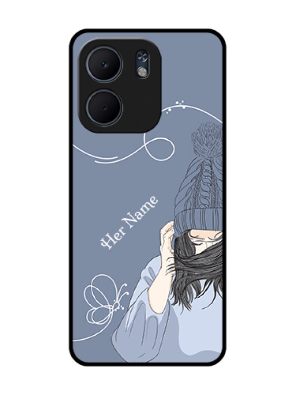 Custom Oppo A5X 5G Custom Metal Phone Case - Girl In Winter Outfit Design