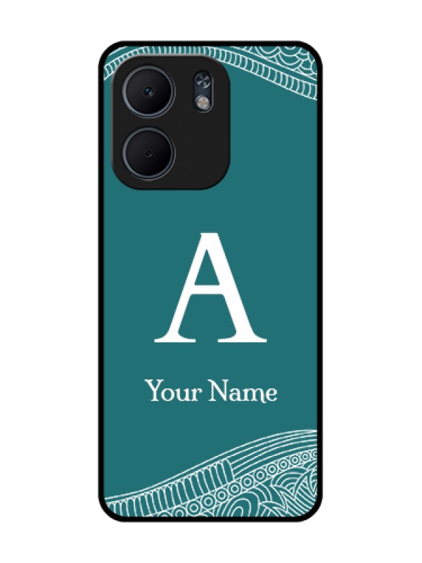 Custom Oppo A5X 5G Custom Metal Phone Case - Line Art Pattern With Custom Name Design