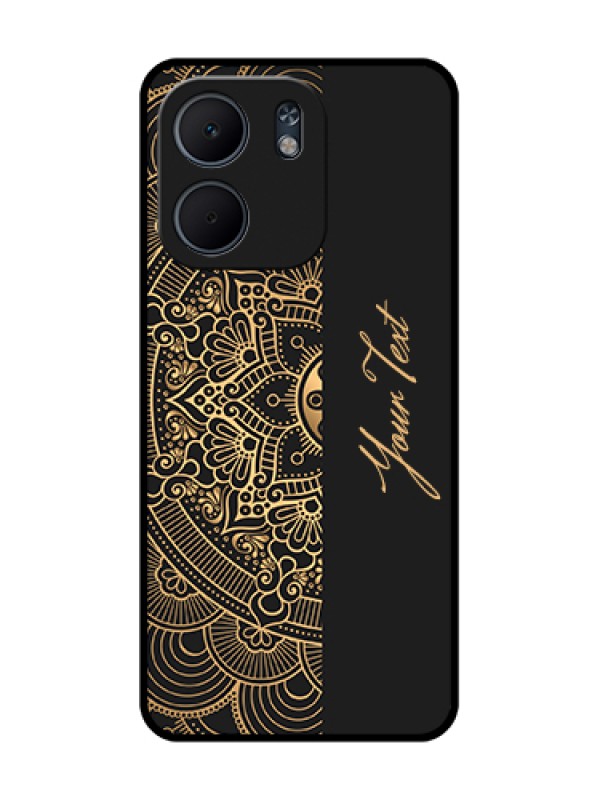 Custom Oppo A5X 5G Custom Metal Phone Case - Mandala Art With Custom Text Design