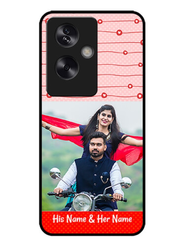 Custom Oppo A79 5G Custom Metal Phone Case - Red Pattern Case Design