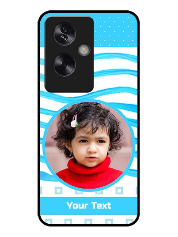Custom Oppo A79 5G Custom Metal Phone Case - Simple Blue Case Design